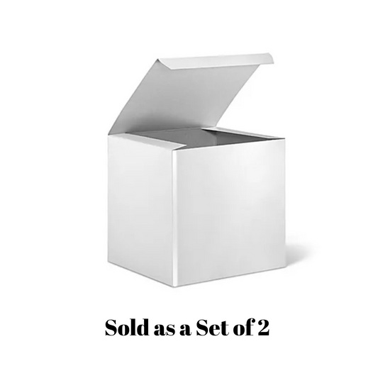 Glossy White 7-Inch Centerpiece Boxes – Set of 2