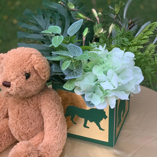 Green and Gold Safari Baby Shower Centerpiece 7”, Jungle Party Decorations , Safari Birthday, Zoo Party, Gold Safari Baby Shower S100