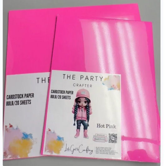 Hot Pink Cover Cardstock | 80lb Premium Craft Paper | 20 Sheets | 12x12 and 8.5x11 Sizes for Party Favors, DIY Crafts, Invitations