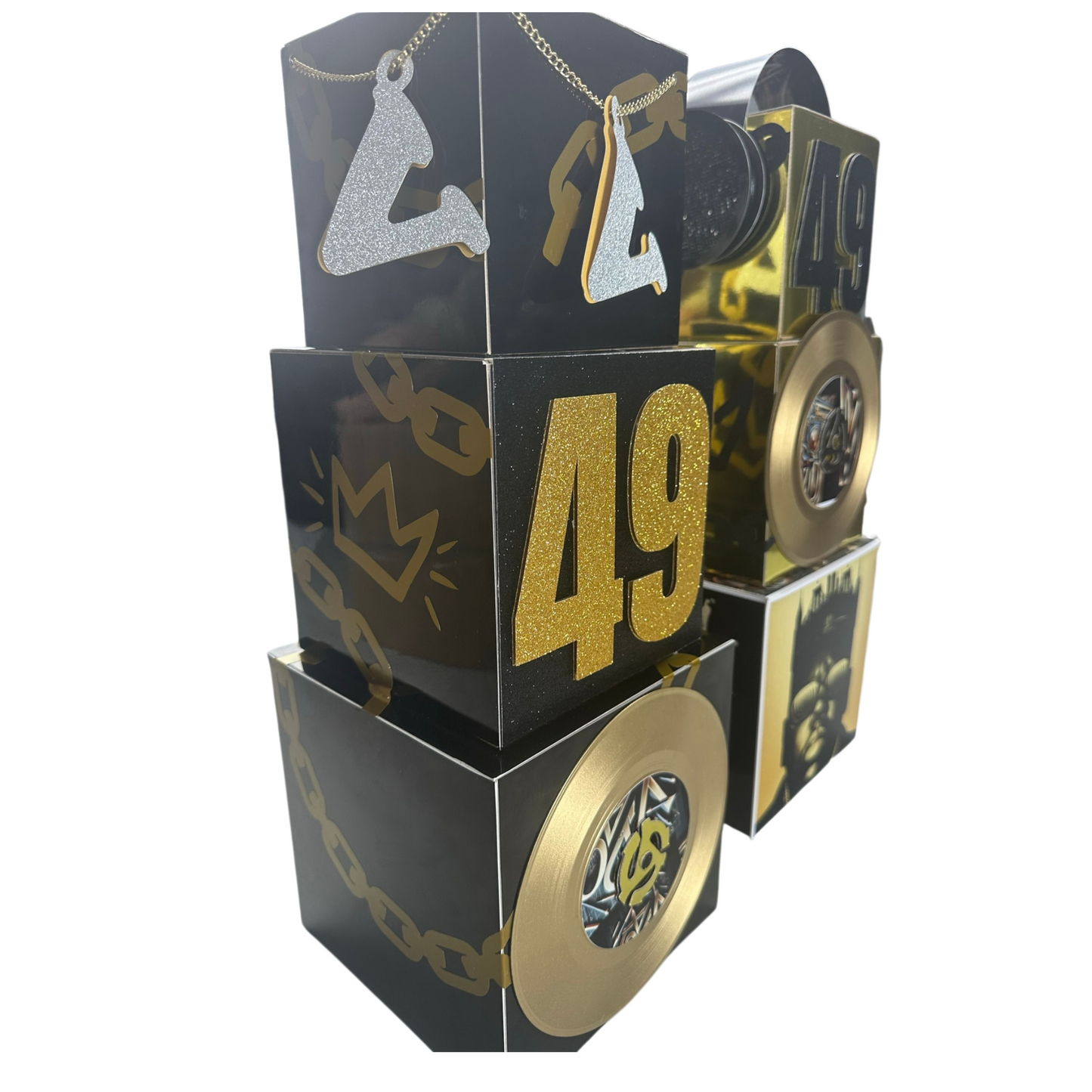 Customizable 90s Hip-Hop Themed Centerpiece - 18" Tall Handcrafted Party Decor