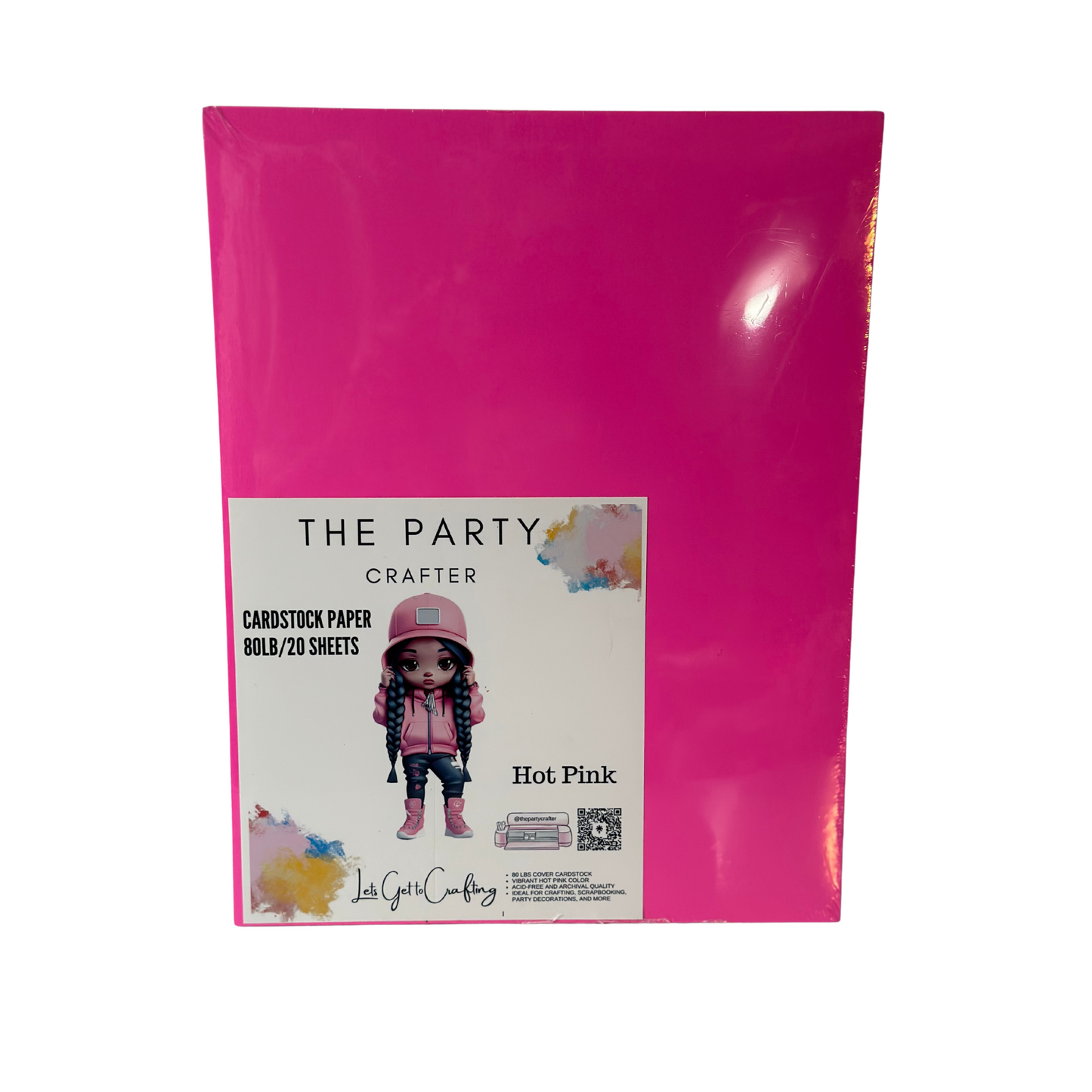 Hot Pink Cover Cardstock | 80lb Premium Craft Paper | 20 Sheets | 12x12 and 8.5x11 Sizes for Party Favors, DIY Crafts, Invitations