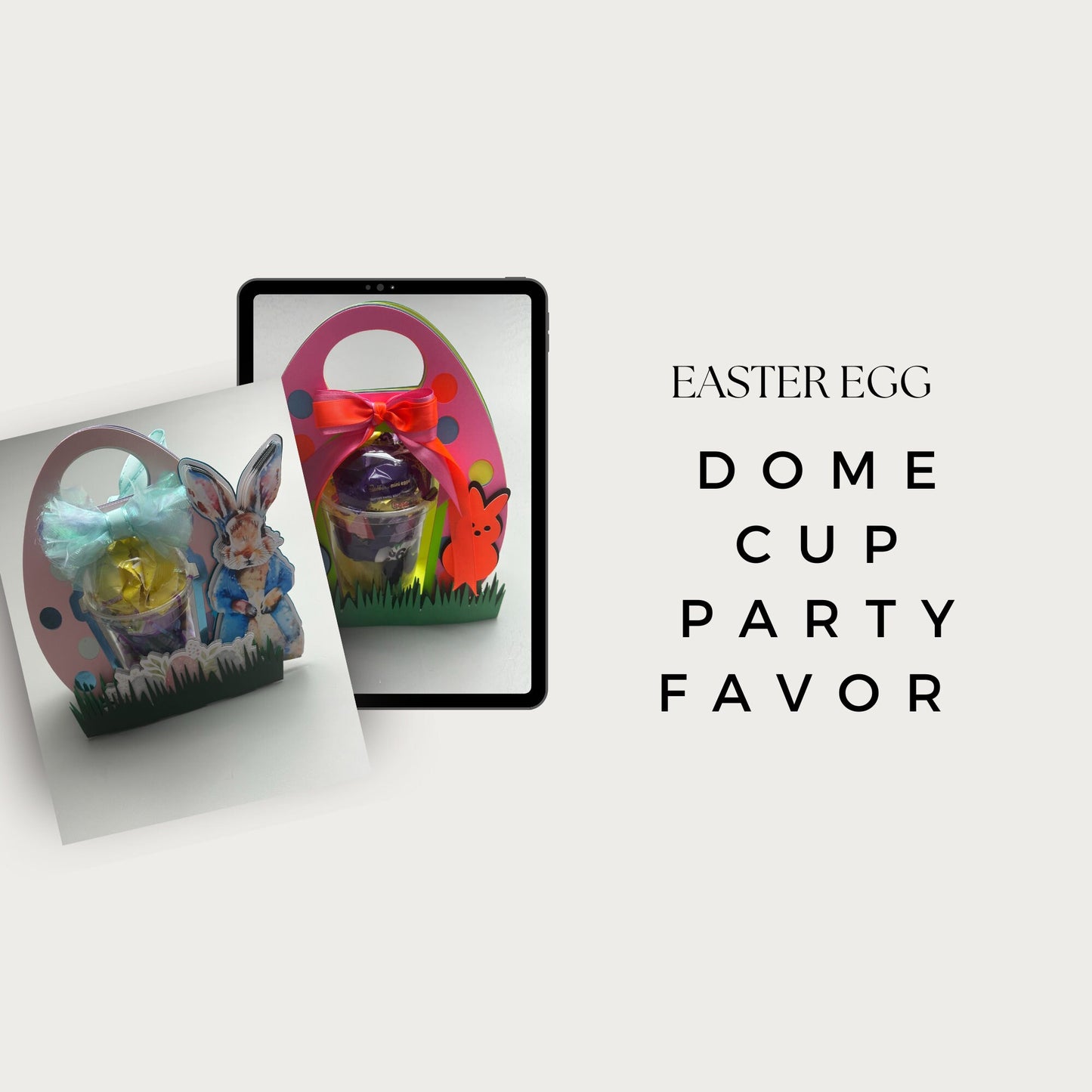 Easter Egg Dome Cup Holder Party Favor SVG | Cute Easter Party Favors for Kids| Digital Download| 12oz Cup Party Decoration | Easter SVG