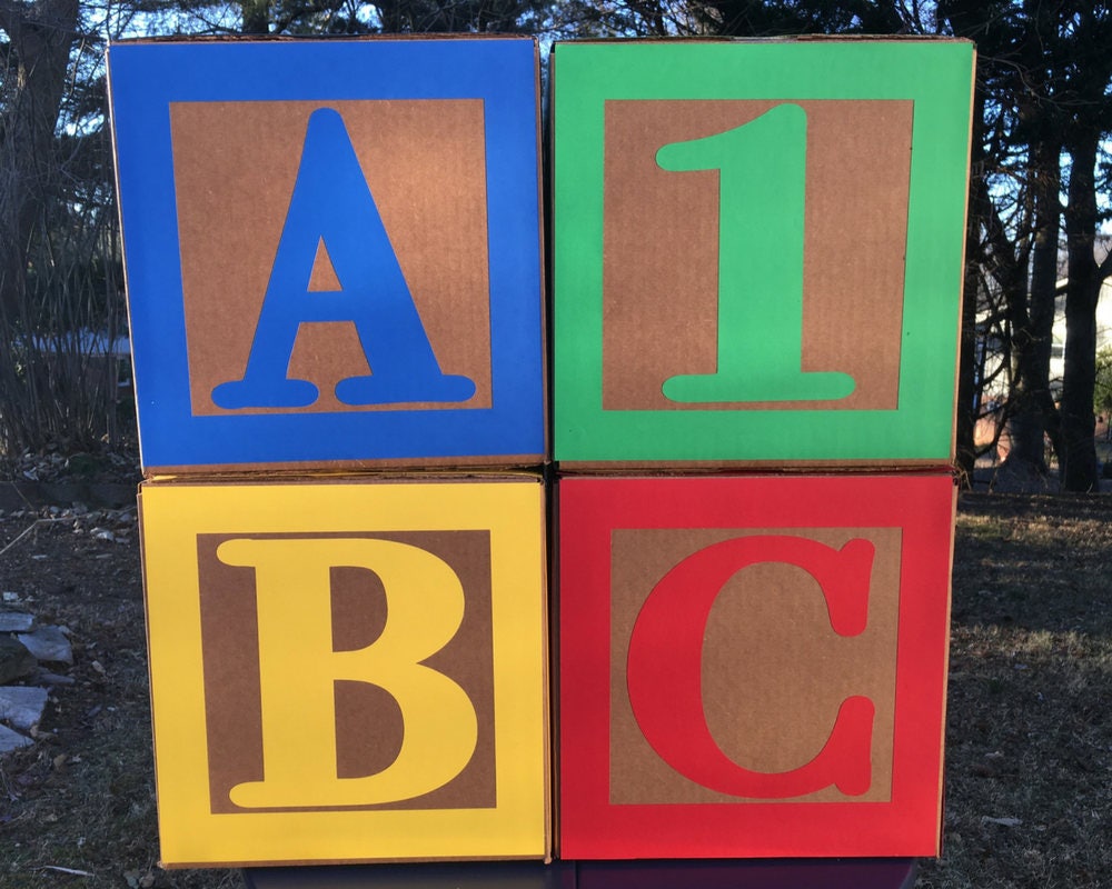 Large ABC Blocks , Birthday Blocks, Party Decorations Birthday Party Centerpiece, Large ABC Blocks and Number Block,