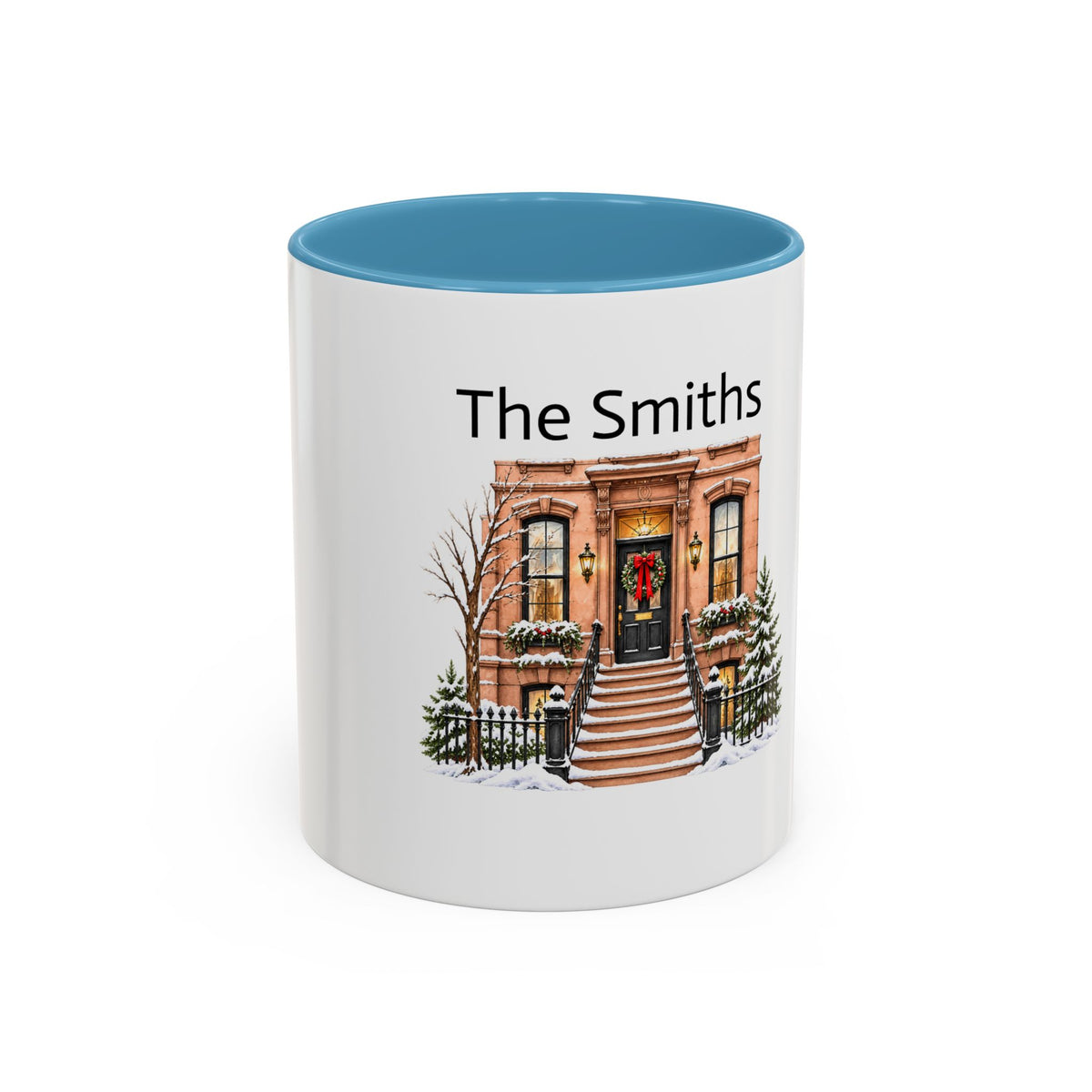 Cozy Brownstone Christmas Mug