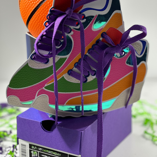 Custom Sneaker Centerpiece for Birthday Parties | Basketball Party Decor | Personalized Sneaker-Themed Decorations