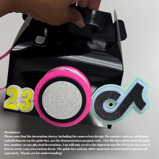 Camera Lens SVG File | DIY Gable Box Decor | Digital Download for Crafting