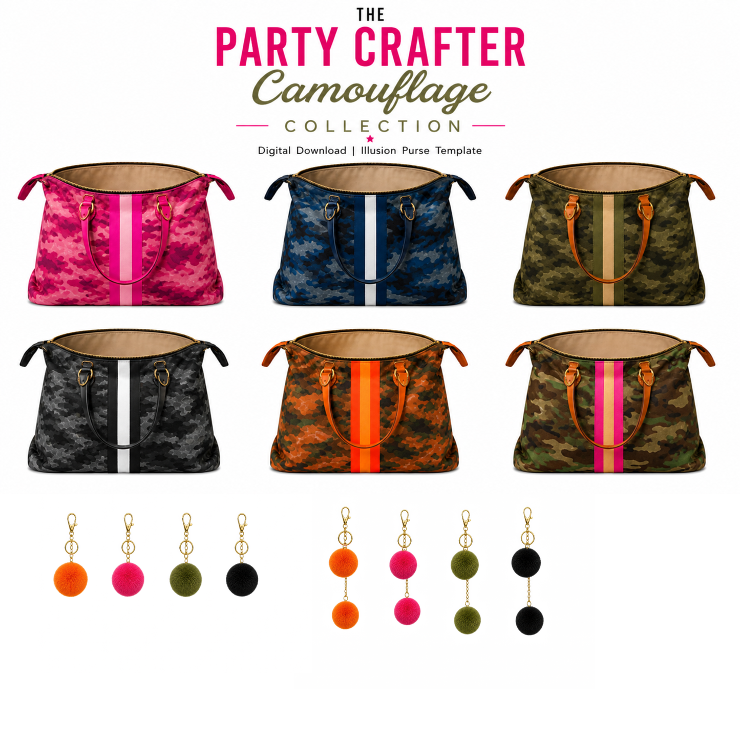 Camouflage Illusion Bag Printable Template | Paper Party Favor | Print and Cut Digital Download