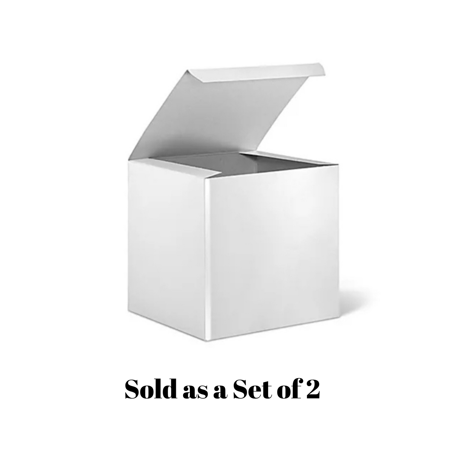 Glossy White 7-Inch Centerpiece Boxes – Set of 2