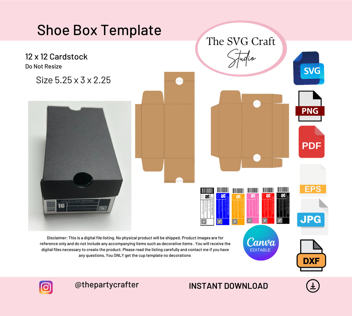 Shoe Box Template Mini Shoe Box Shoe Box Label Svg Cricut Cut Fi