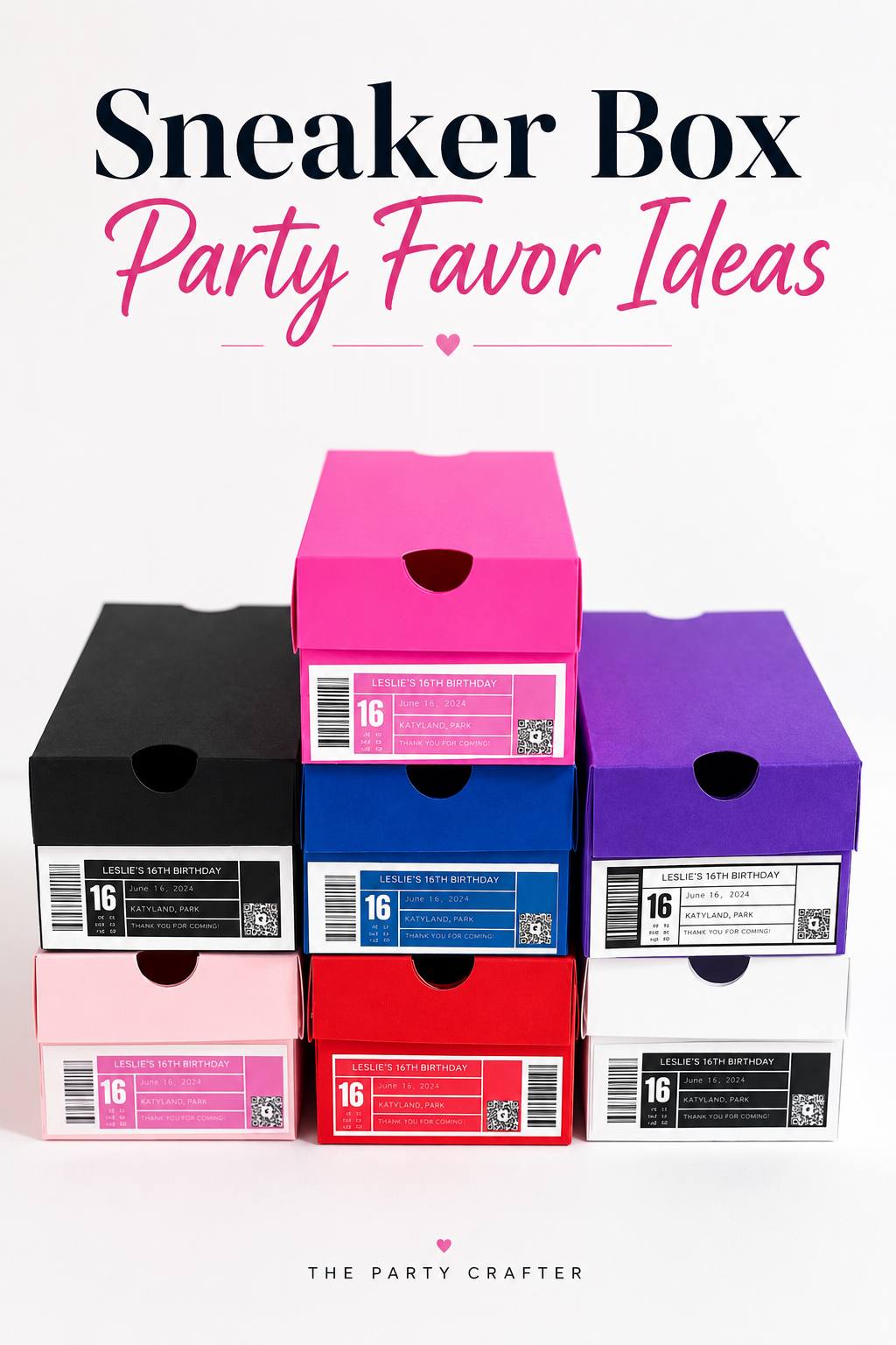 Custom Logo Shoe Box Party Favors for Sneaker-Themed Celebrations (Set of 12)